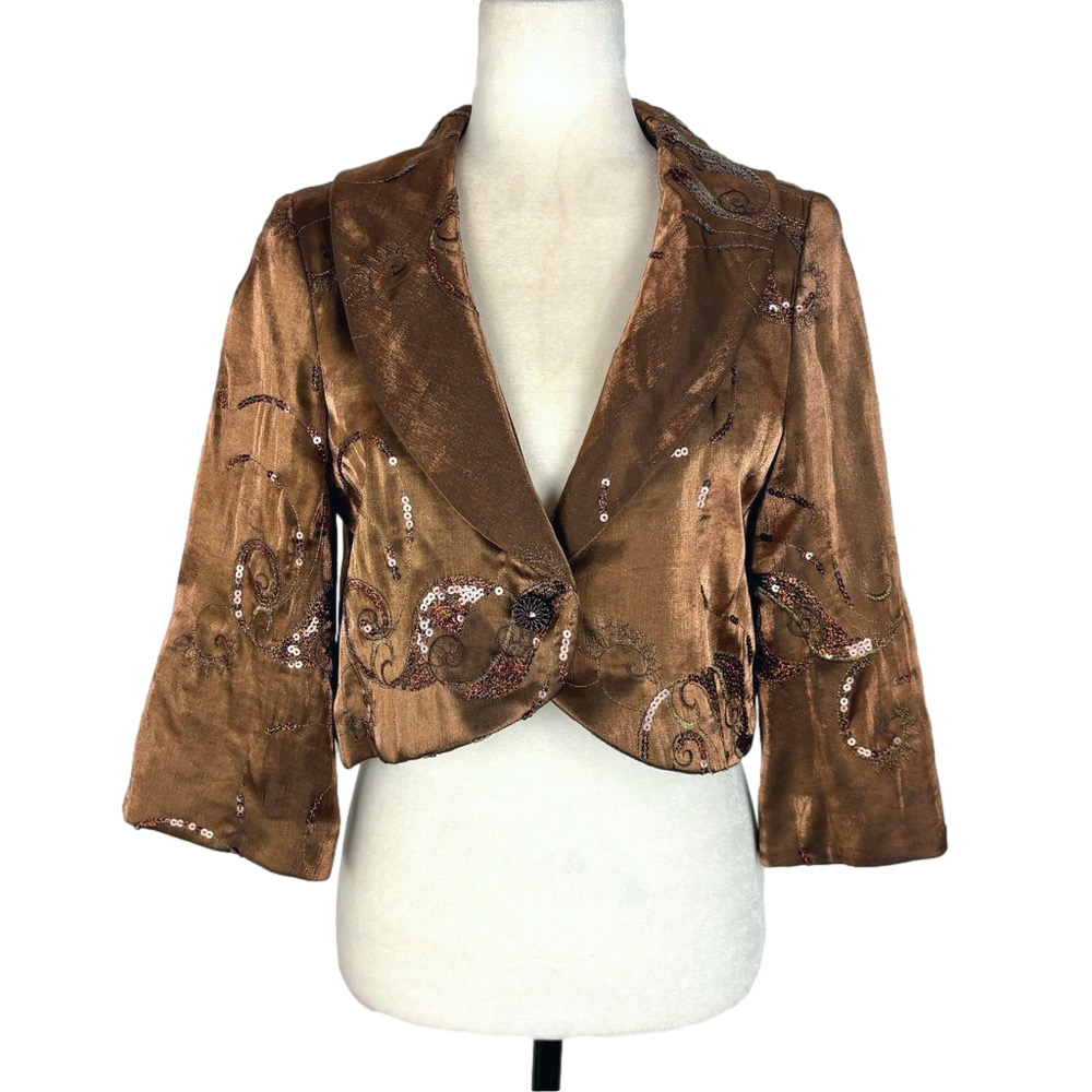 Joseph Ribkoff shiny bronze blazer